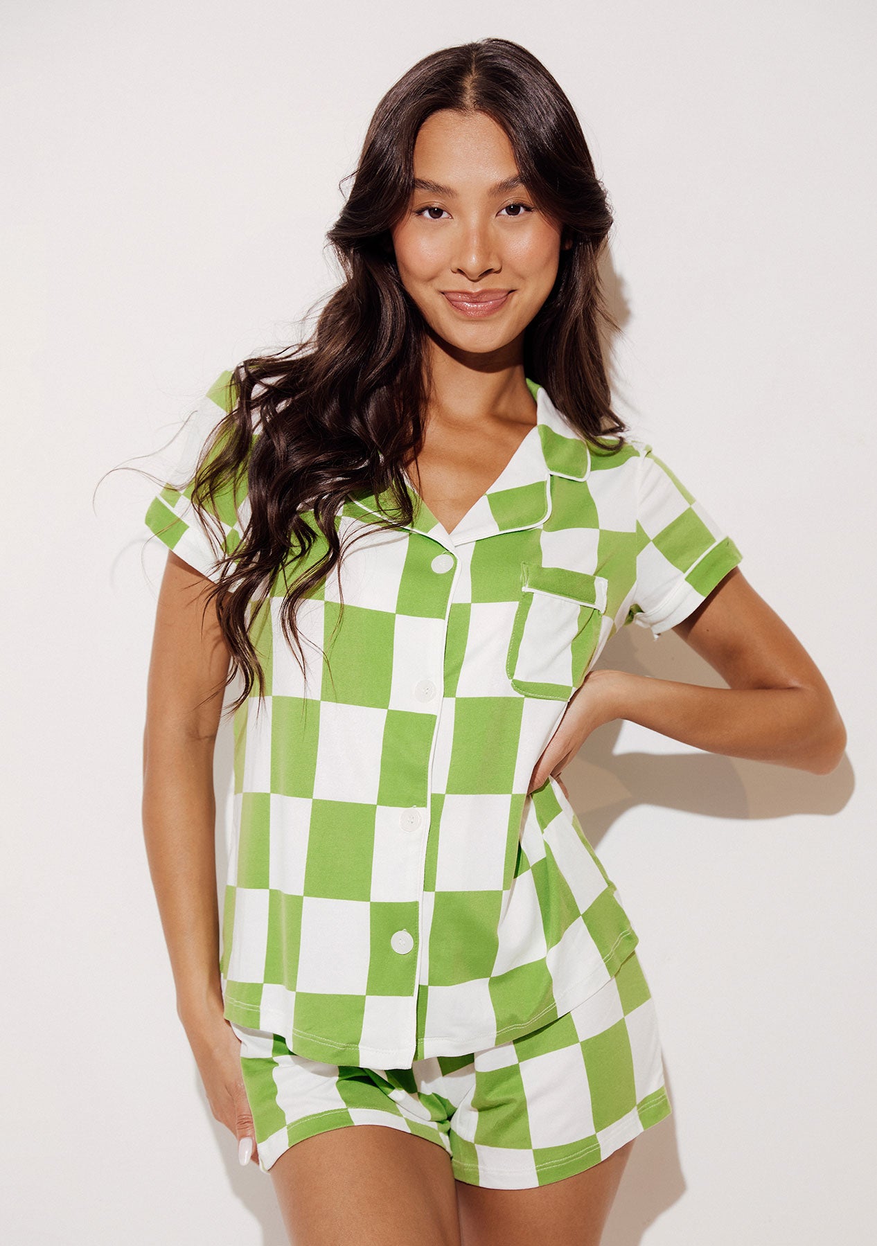 Women's - Catnapper Set - Big Check (Green Tea)