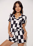 Women's - Catnapper Set - Big Check (Black & White)