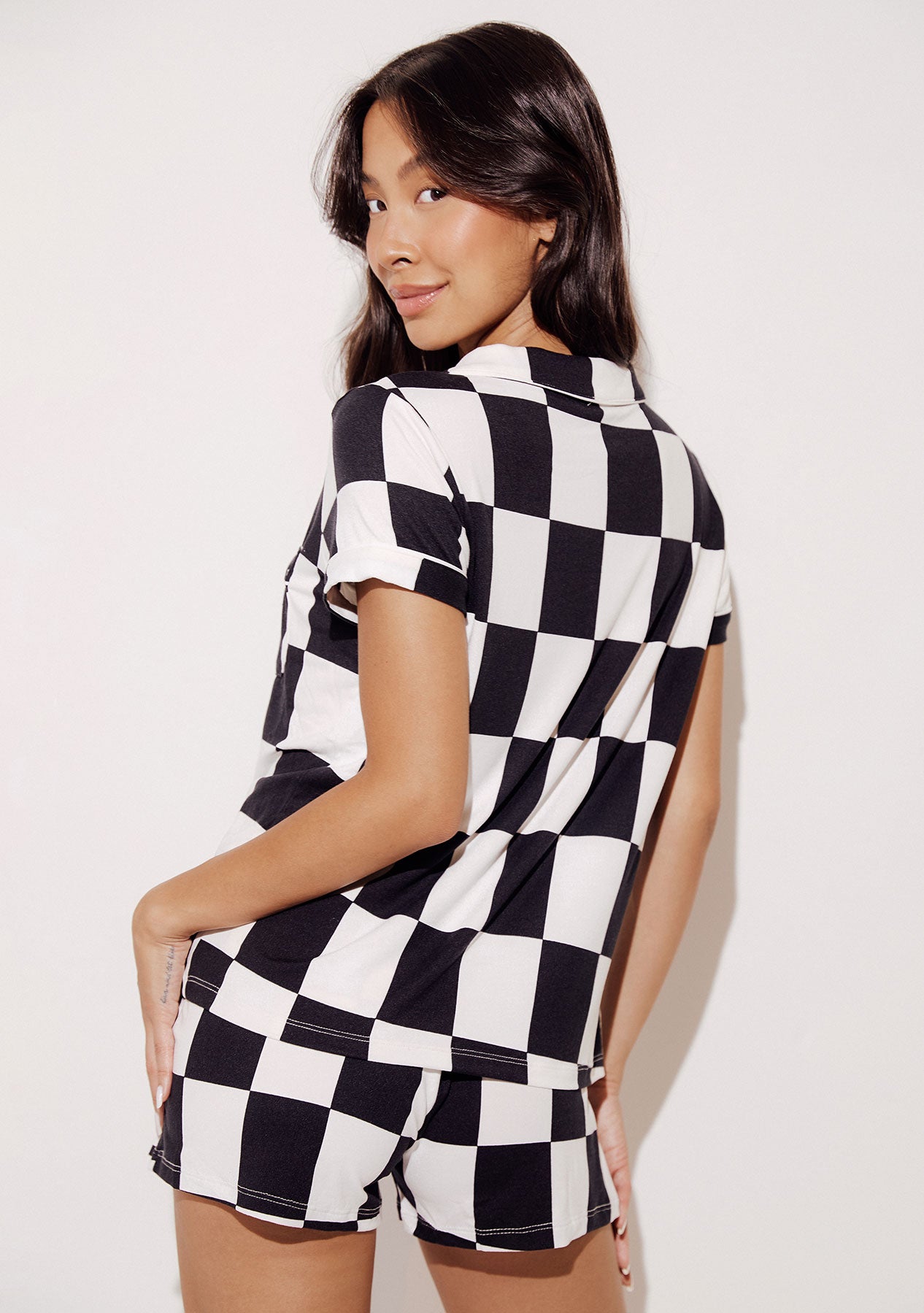 Women's - Catnapper Set - Big Check (Black & White)
