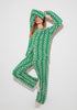 Women's - The Snoozer Set - Geometric Wave (Green & White)