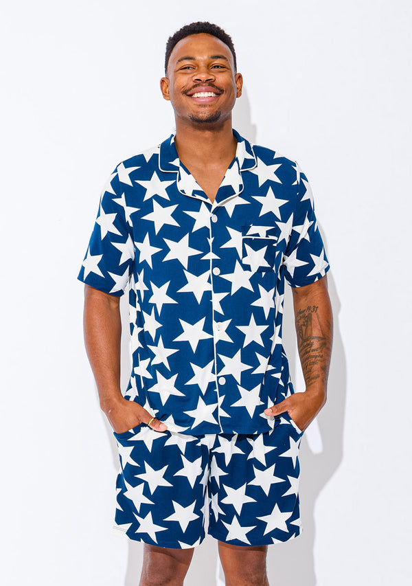 Men's - Catnapper Set - Navy White Star