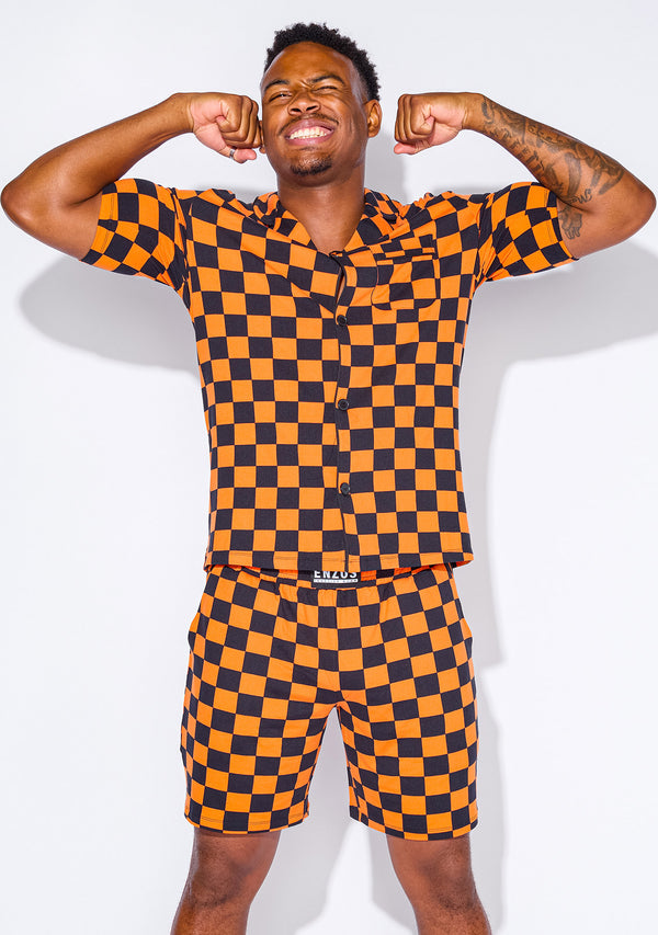 Men's - Catnapper Set (Checkmate - Orange)