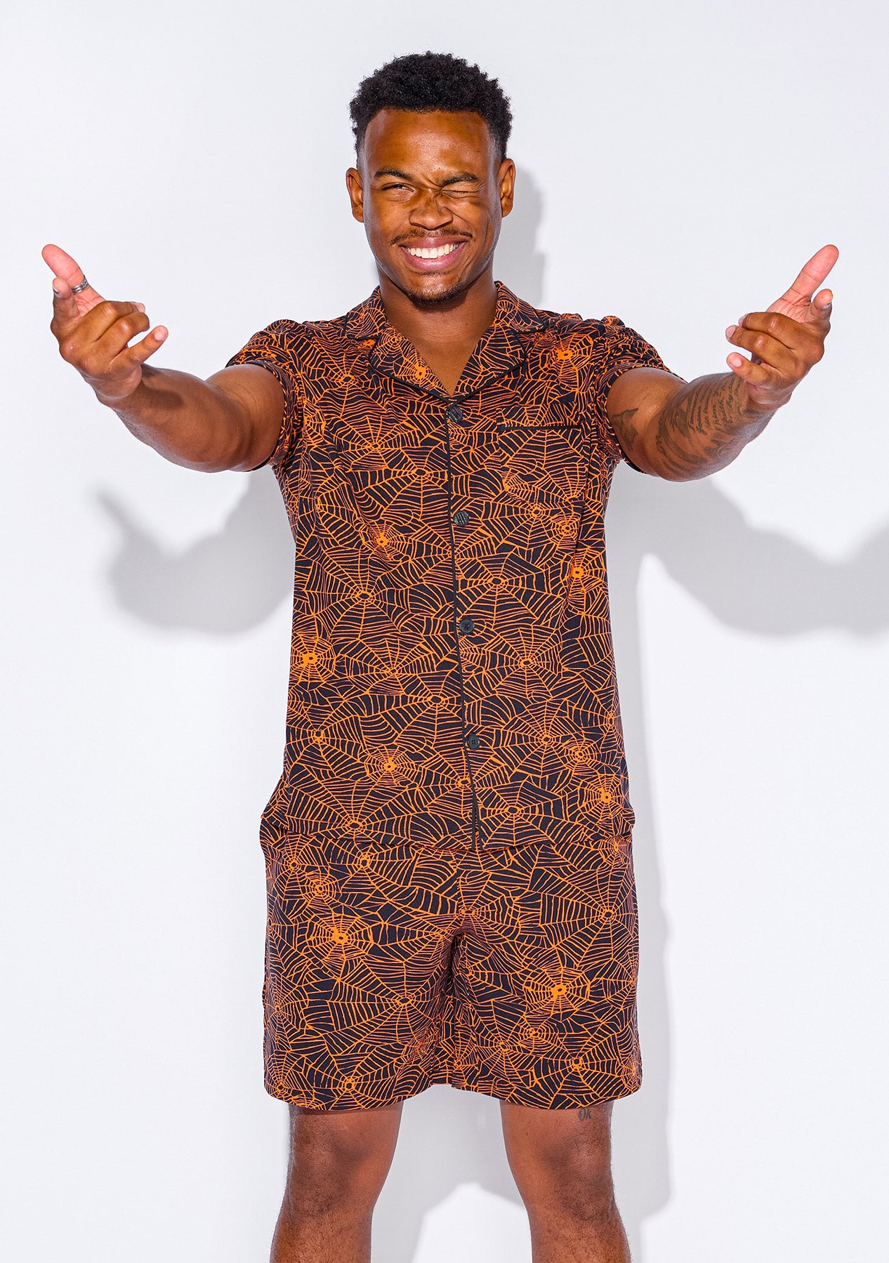 Men's - Catnapper Set (Orange Spiderweb)