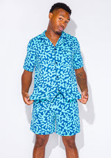 Men's - Catnapper Set - Abstract Coral (Blue)