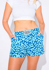 Women's - Bored Short - Abstract Coral (Blue)