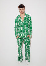 The Snoozer Set - Men's - Green Geometric Wave