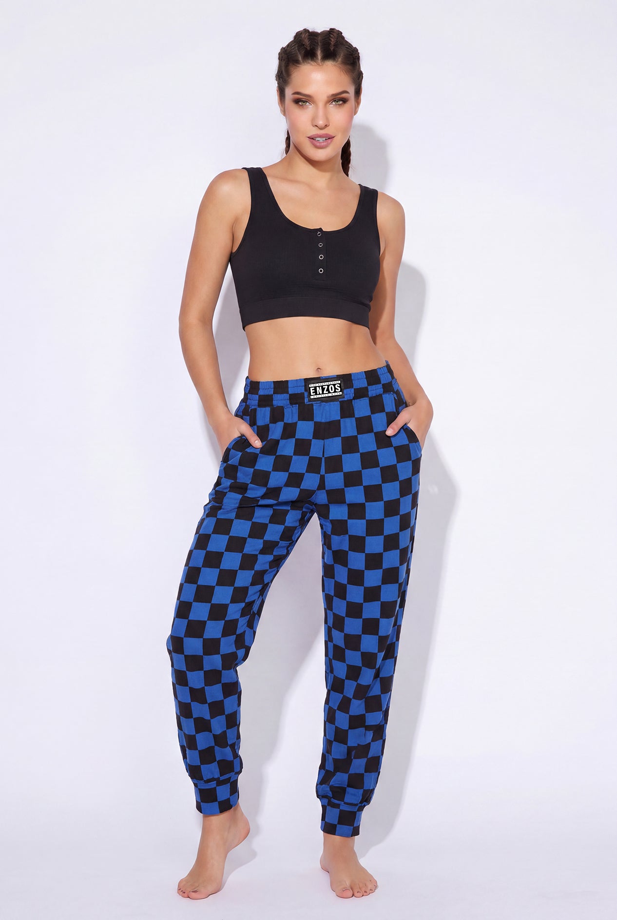 Women's - Cloud jogger performance blend (checkmate - blue)