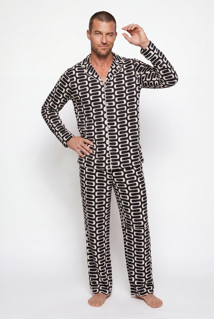 Men's - The Snoozer Set - Geometric Wave (Black & White)