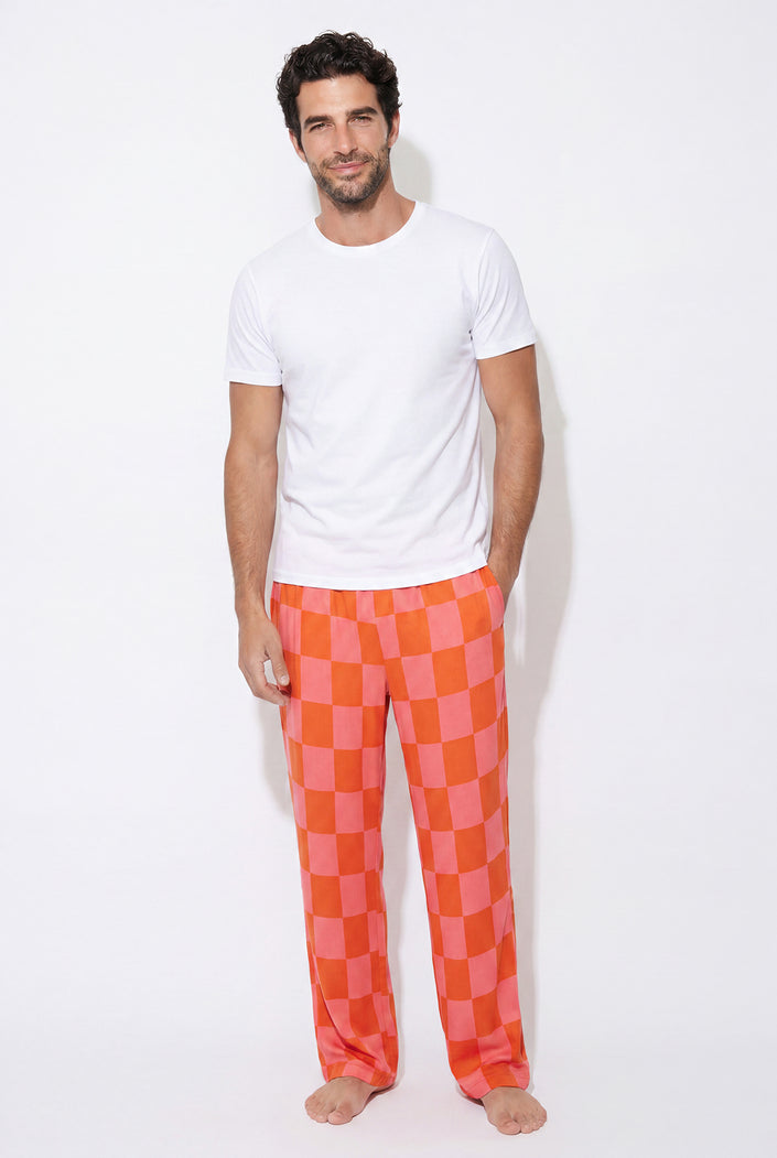 Slacker Performance Blend - Big Check (Orange & Pink)
