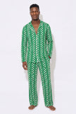 Men's - The Snoozer Set - Geometric Wave (Green & White)