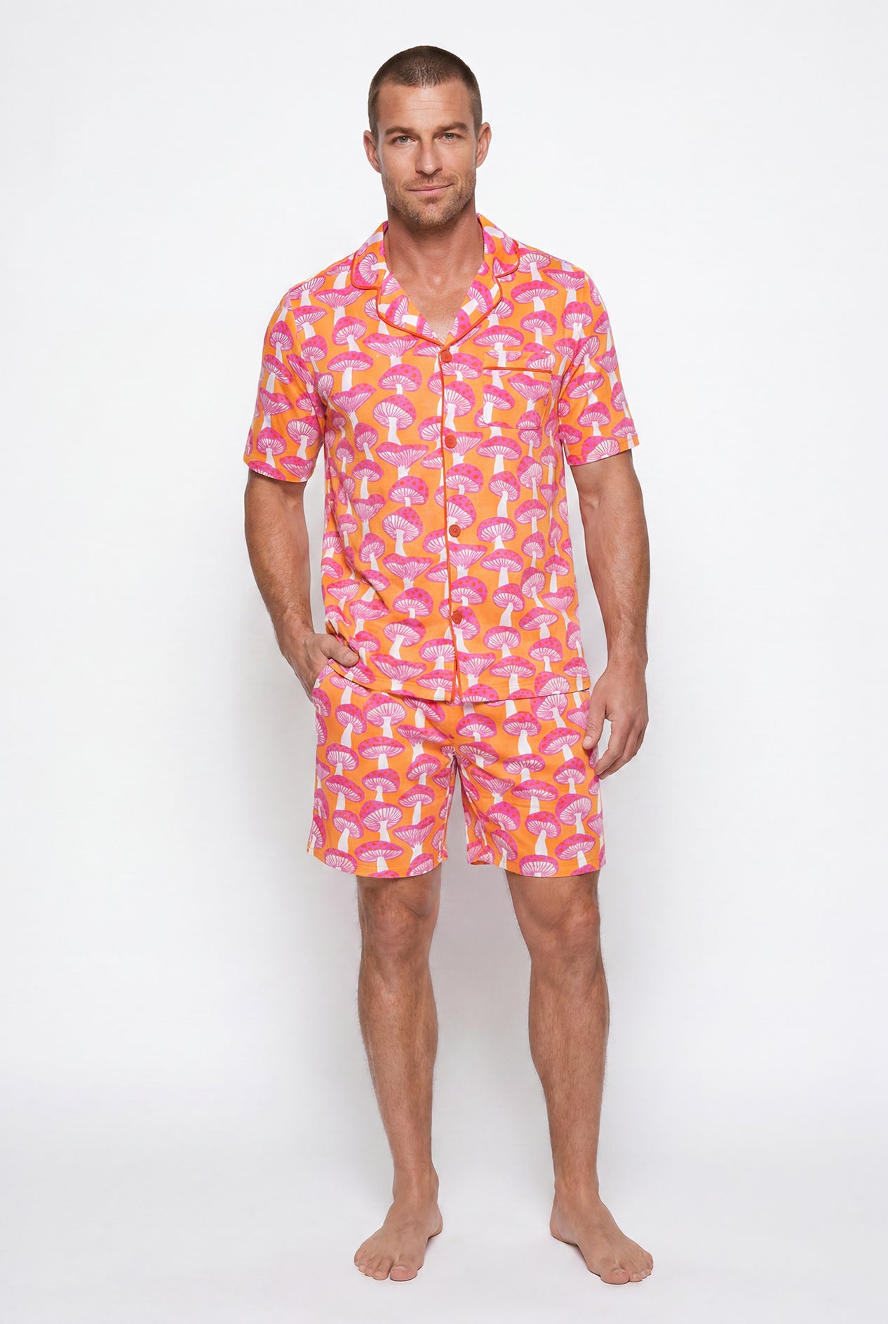 Men's - Catnapper Set - Mushroom (Pink & Orange)