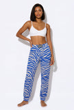Women's wavy zebra blue jogger