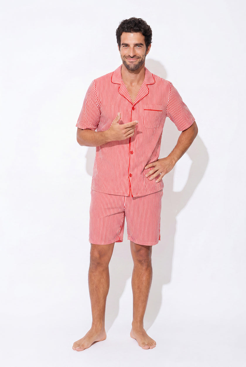 Men's - Catnapper Set (Red White Stripe)