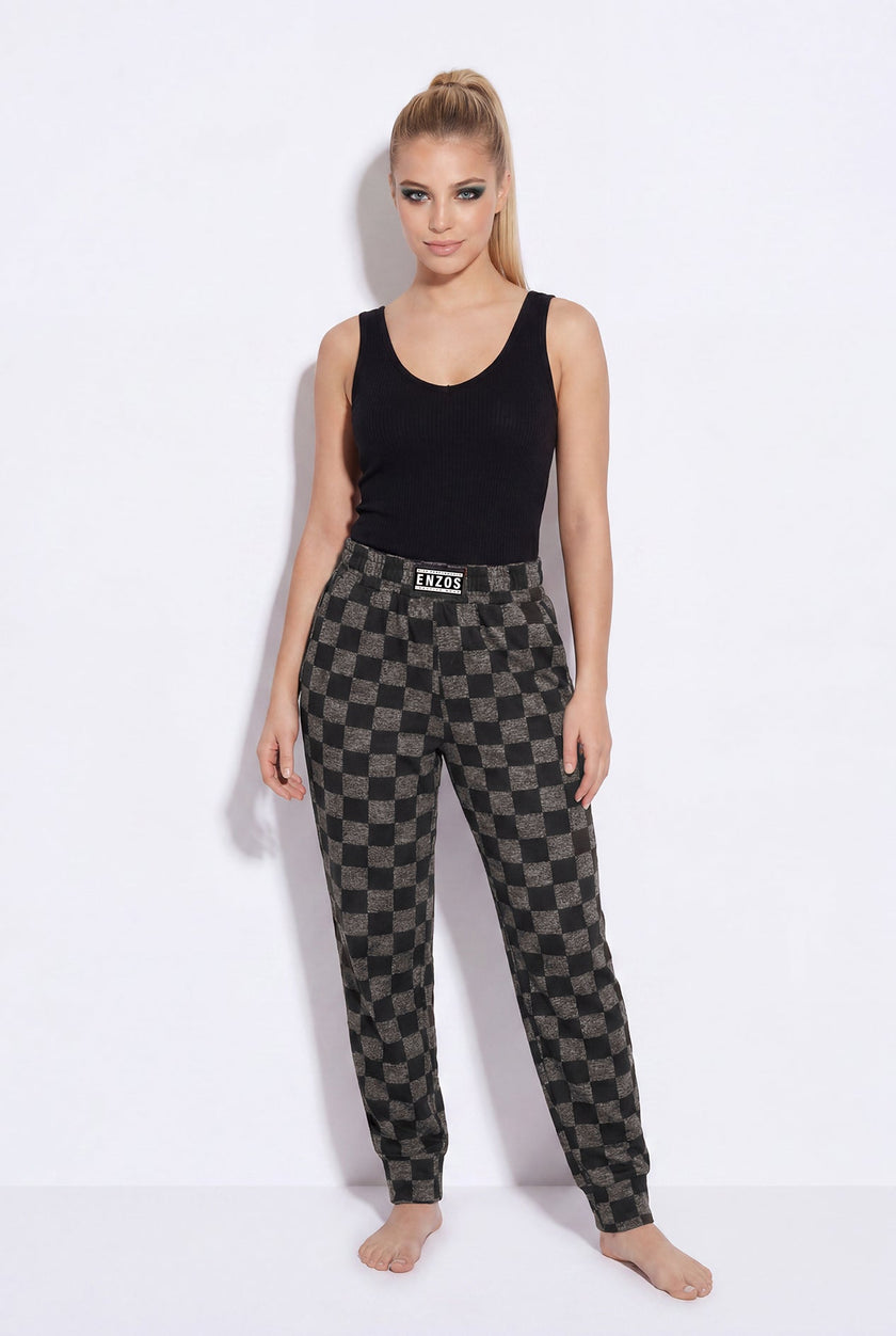 Women's checkmate black jogger