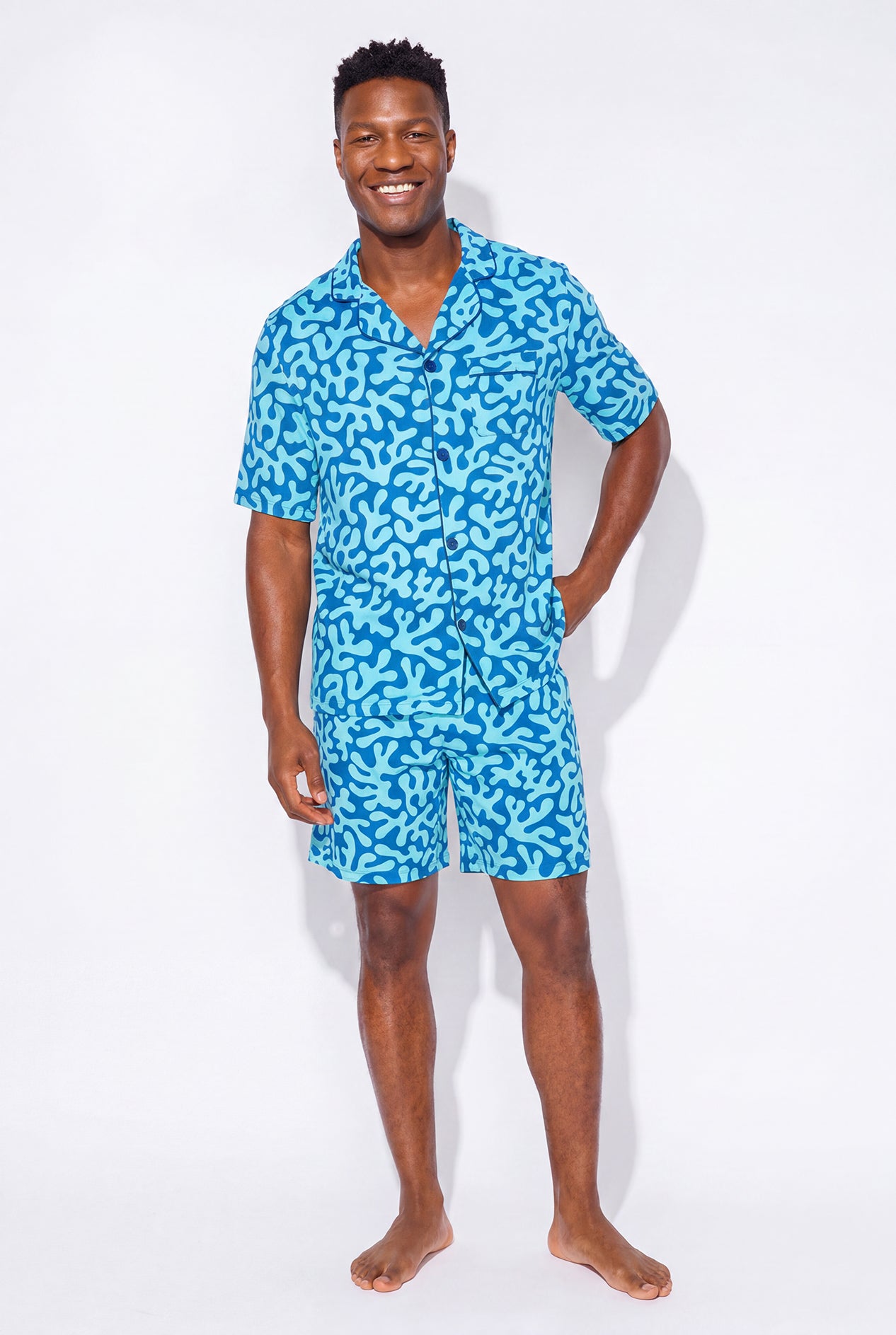 Men's - Catnapper Set - Abstract Coral (Blue)