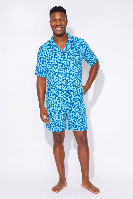 Men's - Catnapper Set - Abstract Coral (Blue)