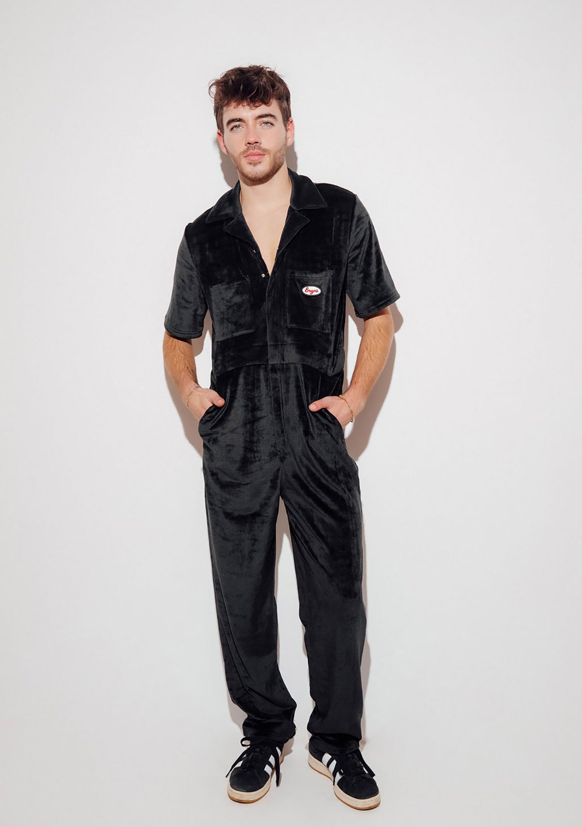 Men's - Aprés Velour Jumpsuit (Red) – ENZOS Inactive Wear