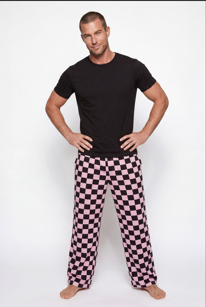 Men's checkmate pink slacker