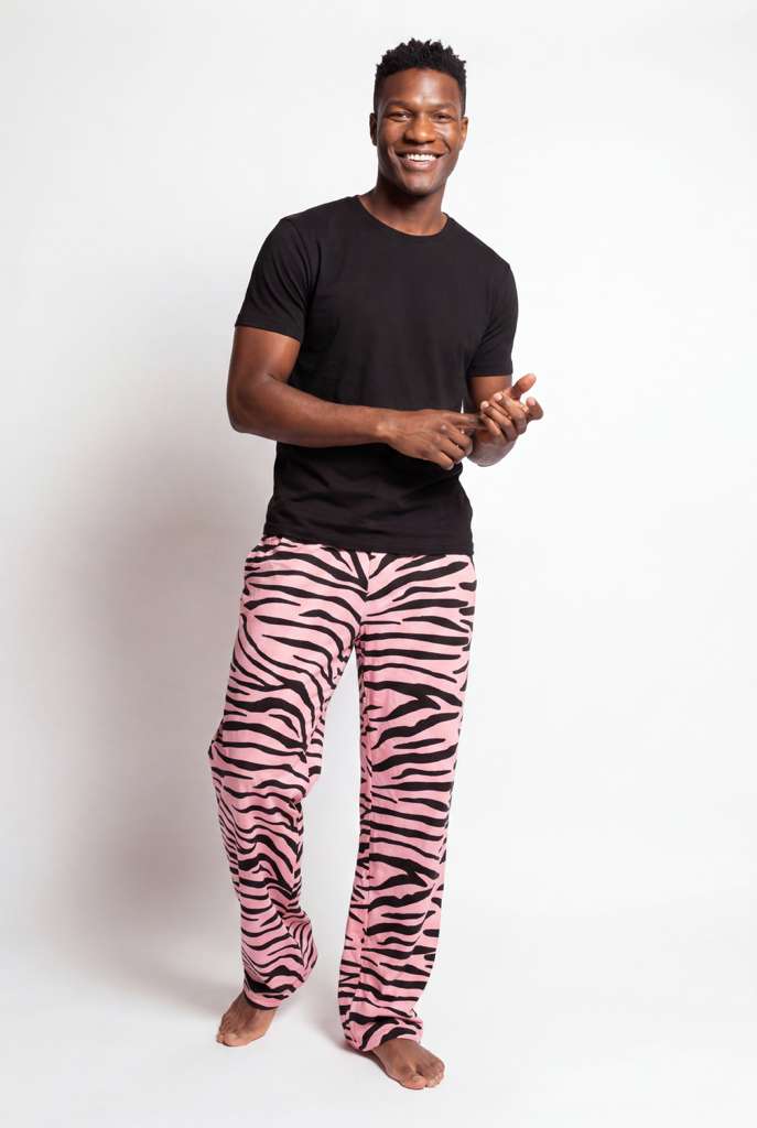 Men's wavy zebra pink slacker