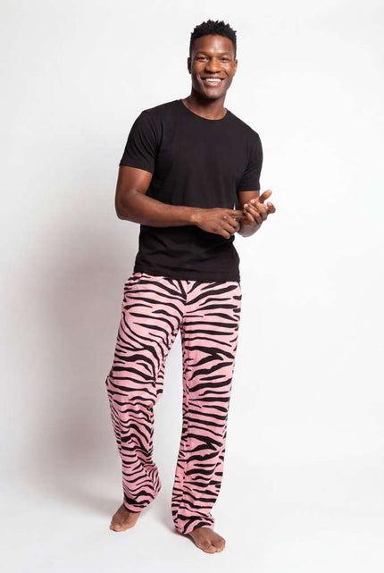 Men's wavy zebra pink slacker