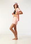 Catnapper set top & shorts (bicolor star - pink)