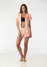 Catnapper set top & shorts (thalassa marble - pink)
