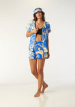 Catnapper set top & shorts (thalassa marble - blue)